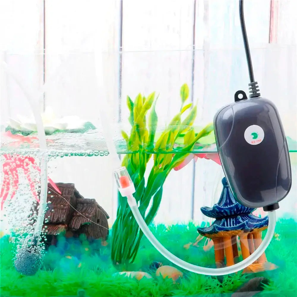Aquarium Air Pump Fish Tank Mini Compressor Single And Double Outlet With Check Valve 220V 3W 5W