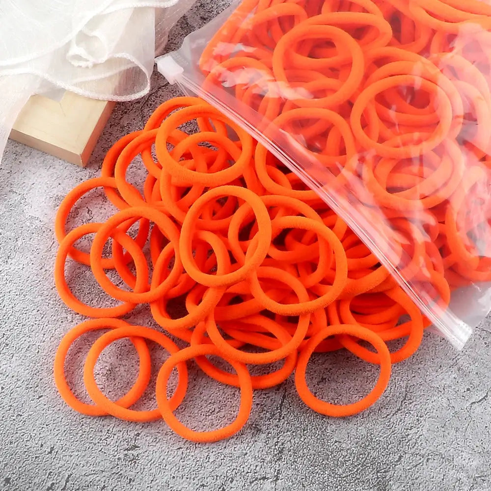 NovaHair 50 Pcs Mixed Colors Hair Bands 4 Cm Elastic Hair Ties Ponytail Holders Gentle Hold For Everyday Ponytails
