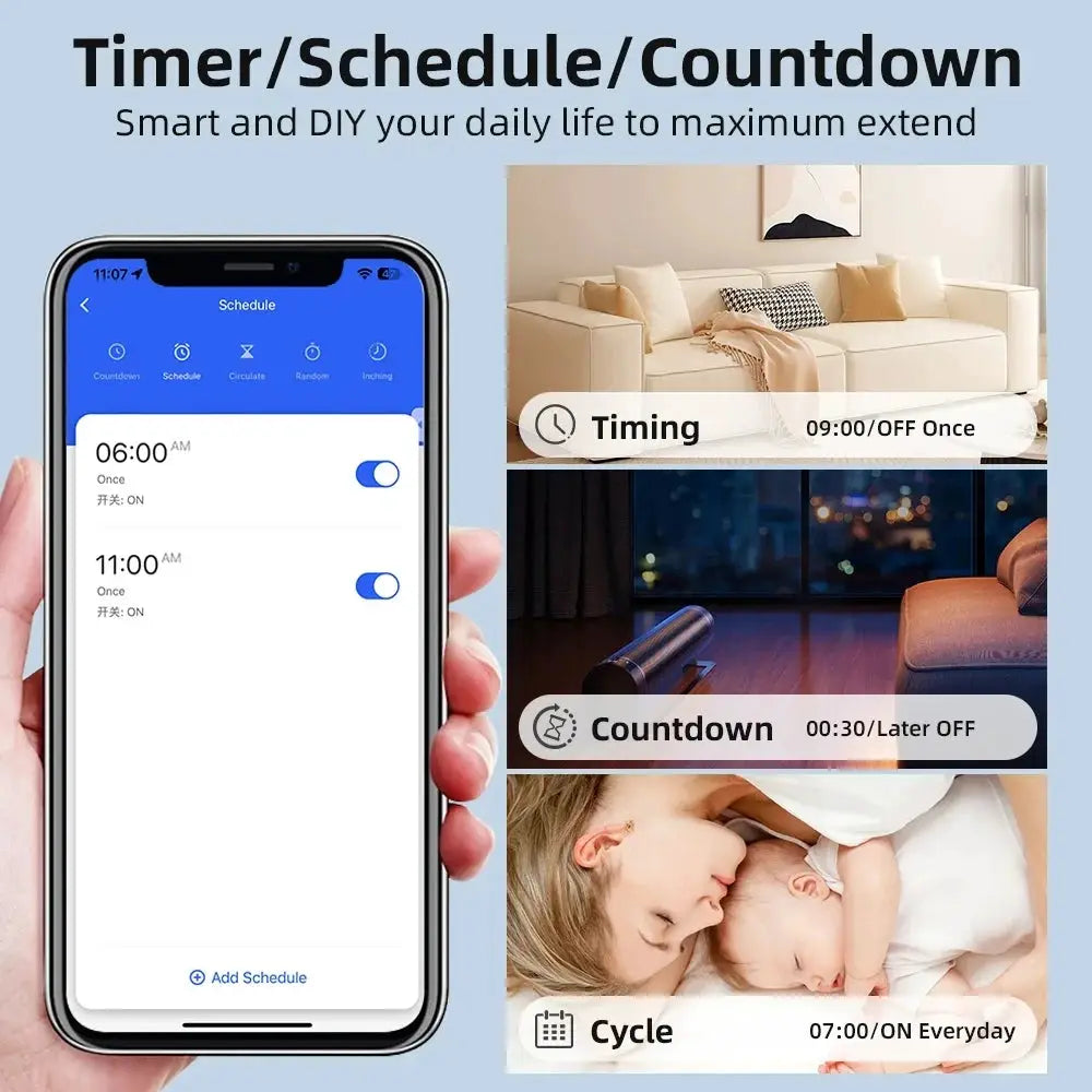 Simples Market 2-Way Tuya Mini WiFi smart switch with Smart Life app for Alexa and Google Home