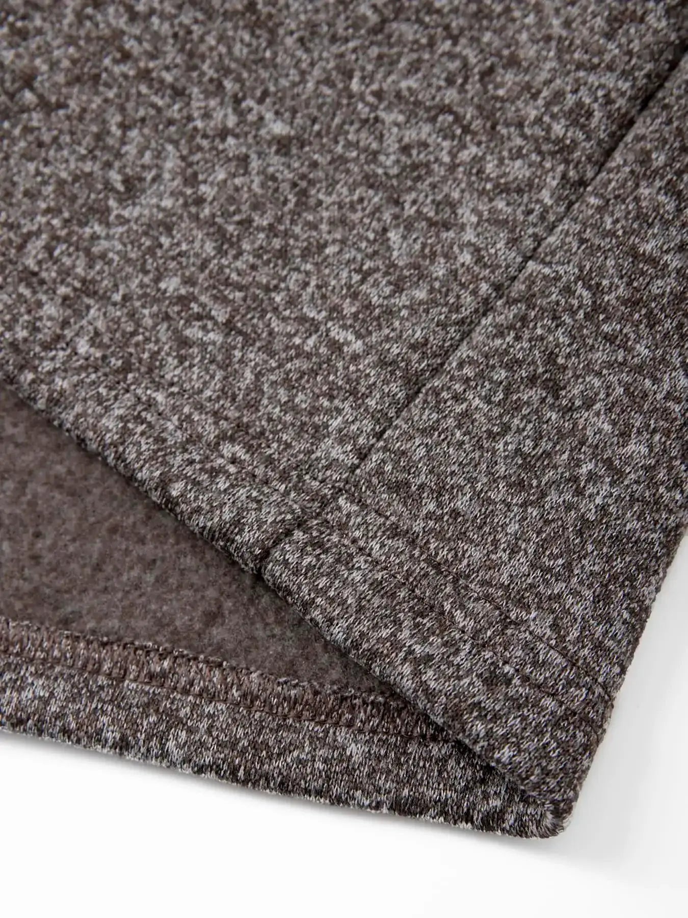 Men's knitted hooded cardigan outerwear in brown heather fabric