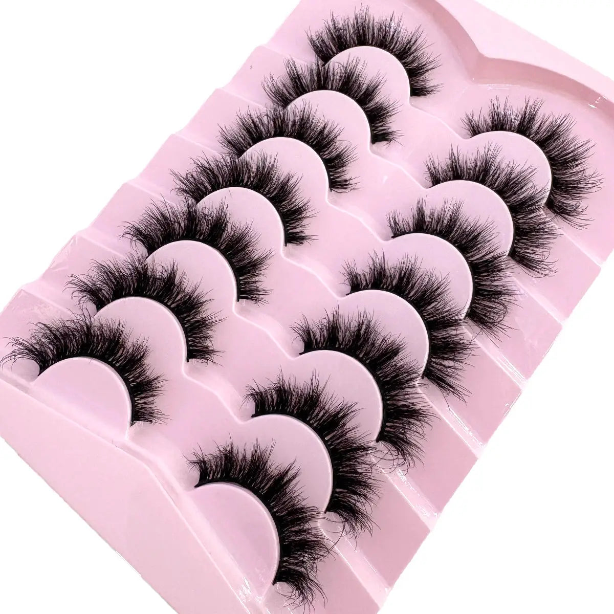 HBZGTLAD 7 Pair Faux Mink Lashes Fluffy Natural Look False Eyelashes Volume Wispy Crossed Thick Fox Eye Cat Eye