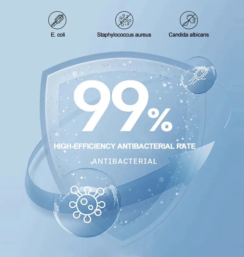 Mattress protector, blue quilted plaid; antibacterial, breathable with 99% antibacterial rate graphic