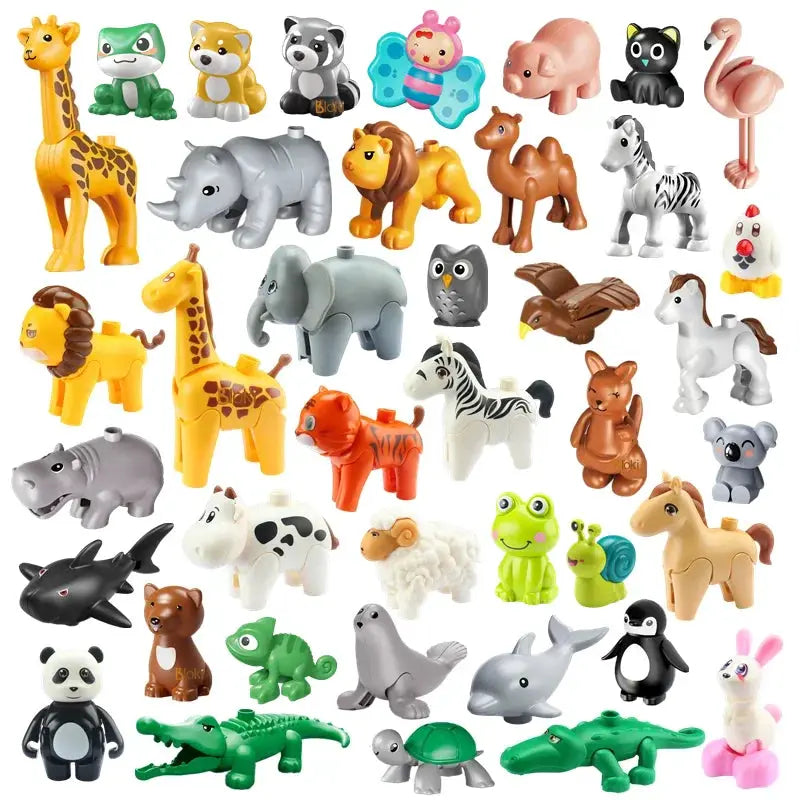 Big Building Blocks Zoo Animals Set Compatible Large Bricks For Kids Fun Assembly Toys Party Gift