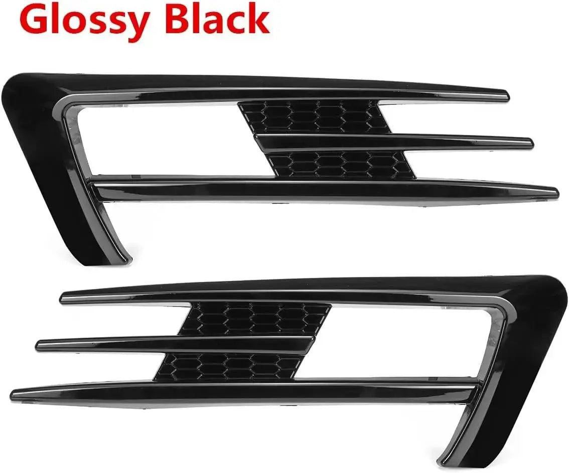 Pair glossy black front fog light grilles for VW Golf 7 MK7 GTI 2014-2017
