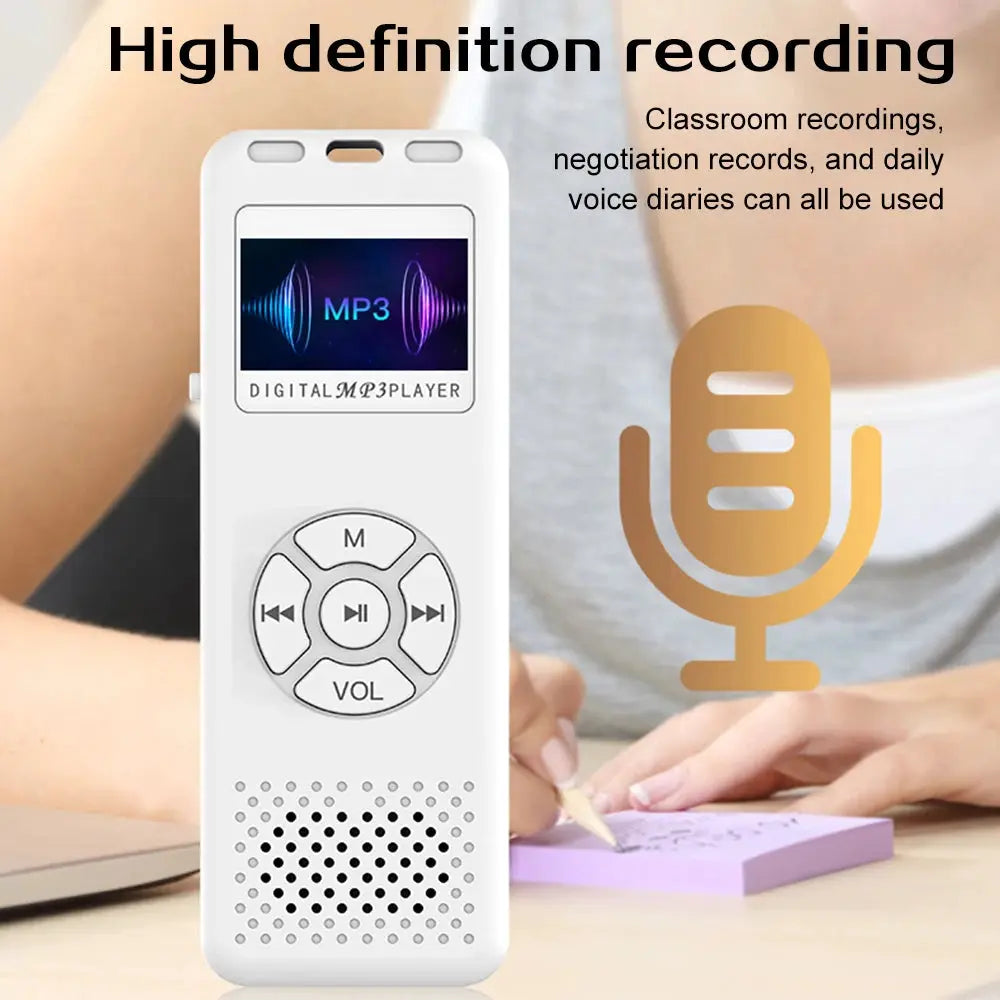 Mini Digital Voice Recorder With MP3 Player And FM Radio HiFi Sound Quality Compact Portable Recorder For Travel