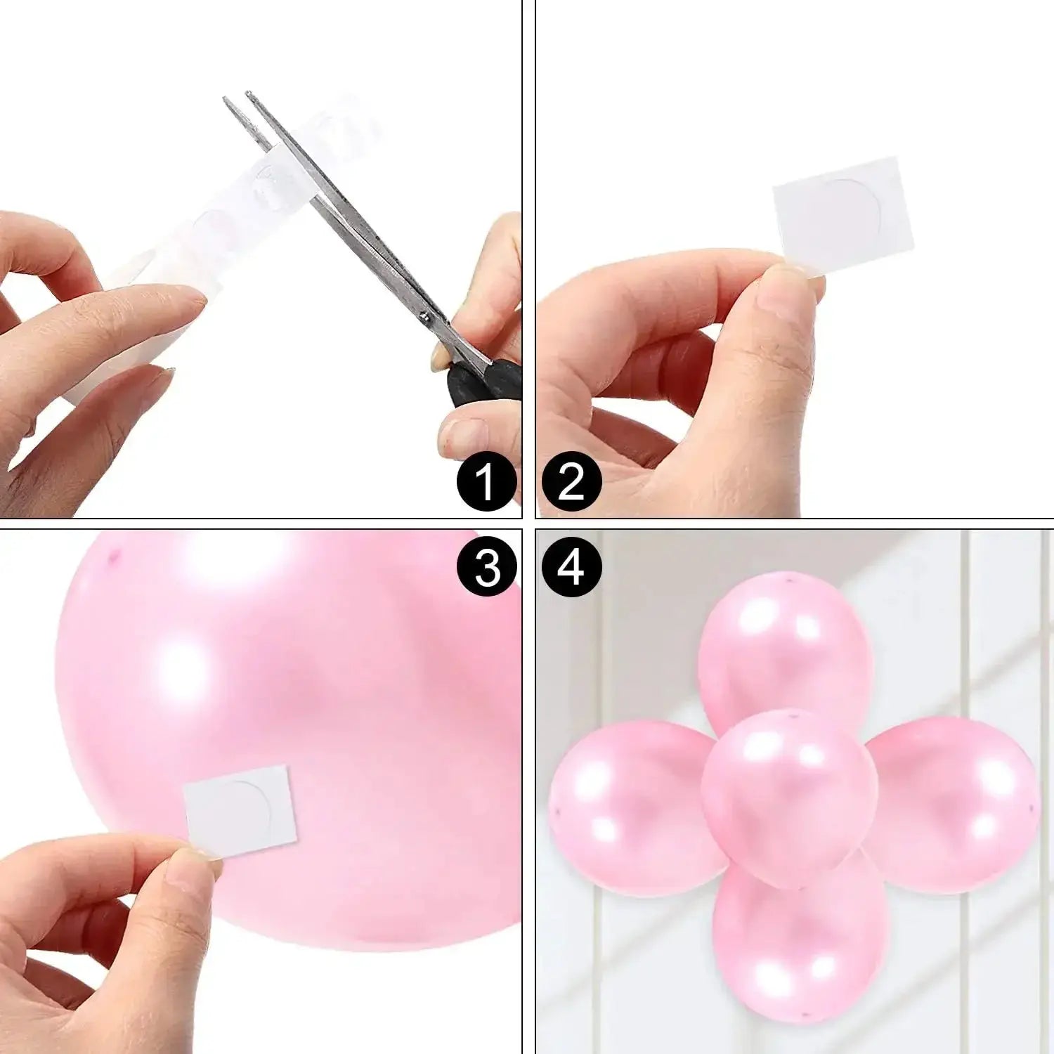 100 Pieces Per Roll Double Sided Removable Clear Stickers For Balloons And Party Decorations Christmas Wedding Birthday