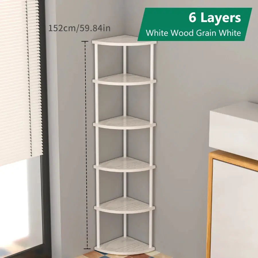 Wall Corner Shelf Storage Rack With Tiers For Living Room Kitchen Bedroom Bookshelf Plant And Flower Display 3 4 5 6