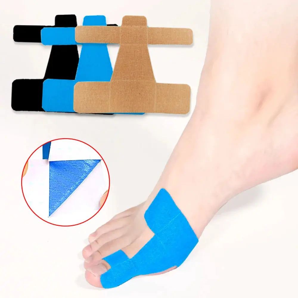 Kinesiology tape set, 10pcs for bunion relief, Simples Market, blue and beige