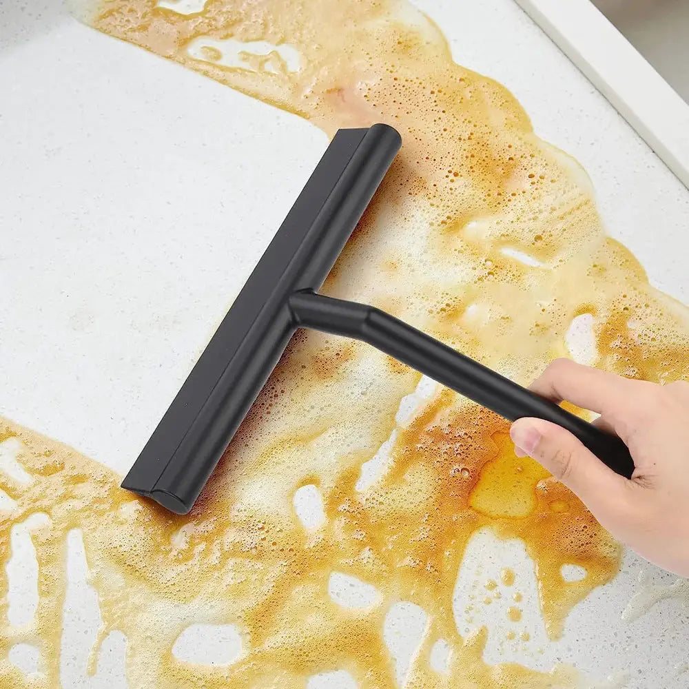 Shower squeegee with silicone holder, black, Simples Market for glass doors