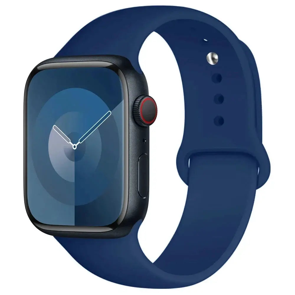 Apple Watch silicone band, blue sport strap for 38–45mm models by Simples Market