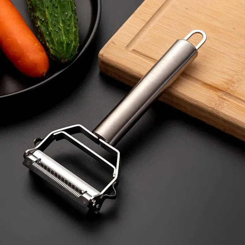 ChefMate Double Head Stainless Steel Vegetable Peeler With Peel And Julienne In One Easy Safe Tool