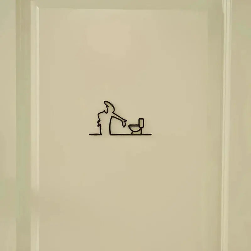 2D Flat Metal Wall Art With Pre Drilled Holes Black Frame Modern Home Decor For Bathroom Easy To Install