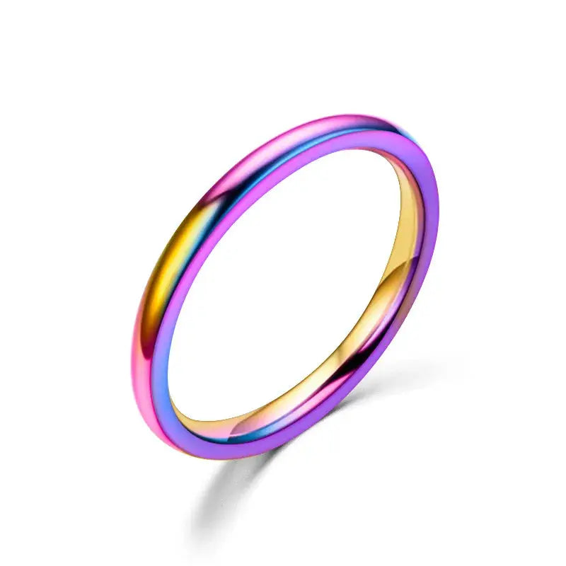 2mm Rose Gold Stainless Steel Ring For Women And Girls Minimalist Fashion Jewelry Gift