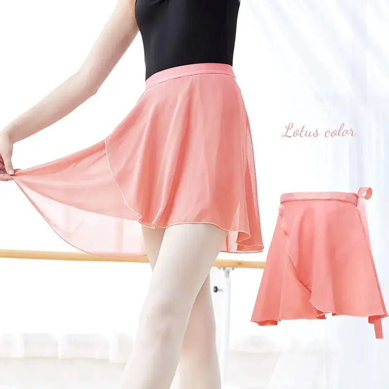 LunaDance Chiffon Wrap Ballet Skirt For Girls And Women Tie Up Tutu Dance Skirt In 19 Colors