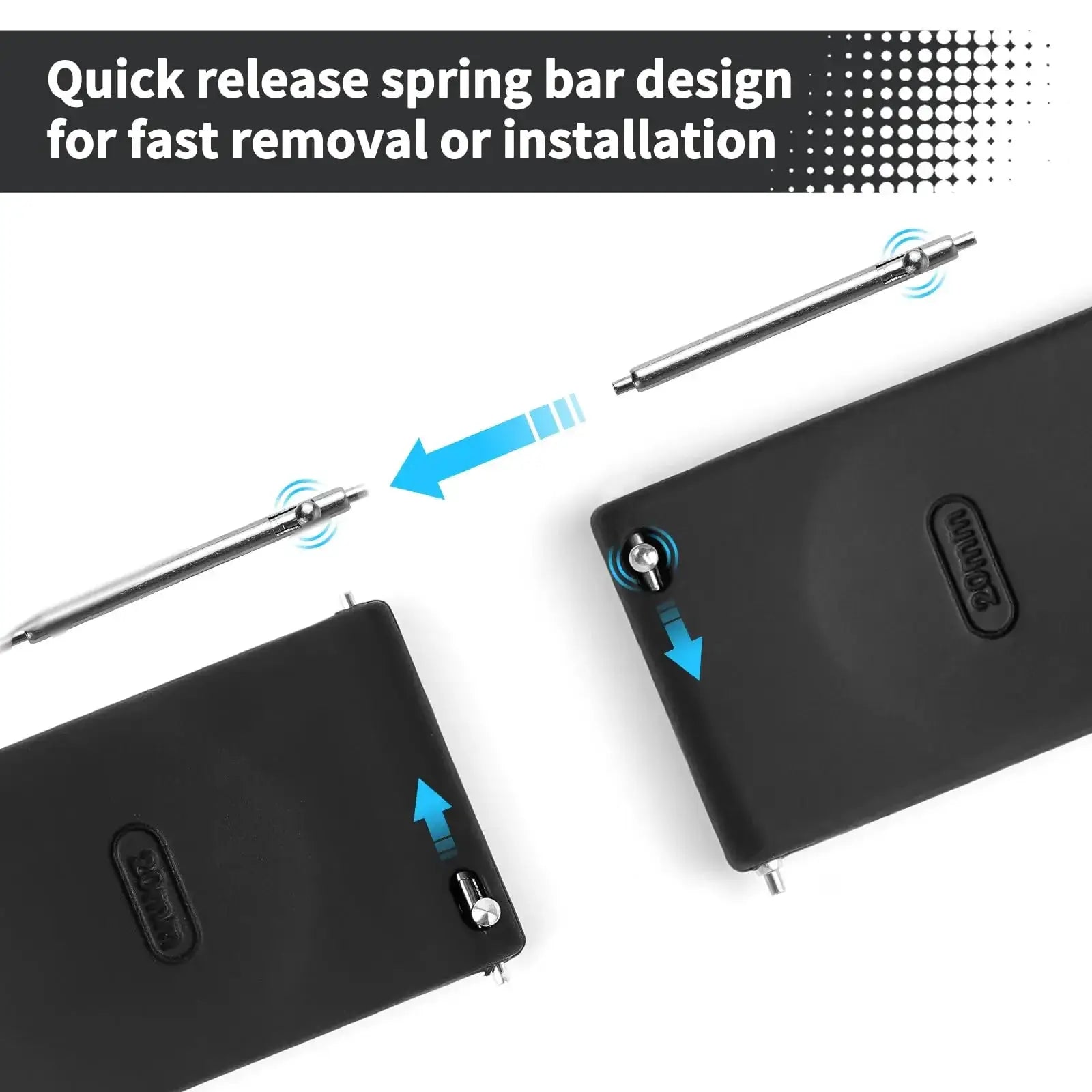 Watch strap black silicone 20/22mm for Samsung Galaxy Watch and Huawei GT series with magnetic buckle, by Simples Market