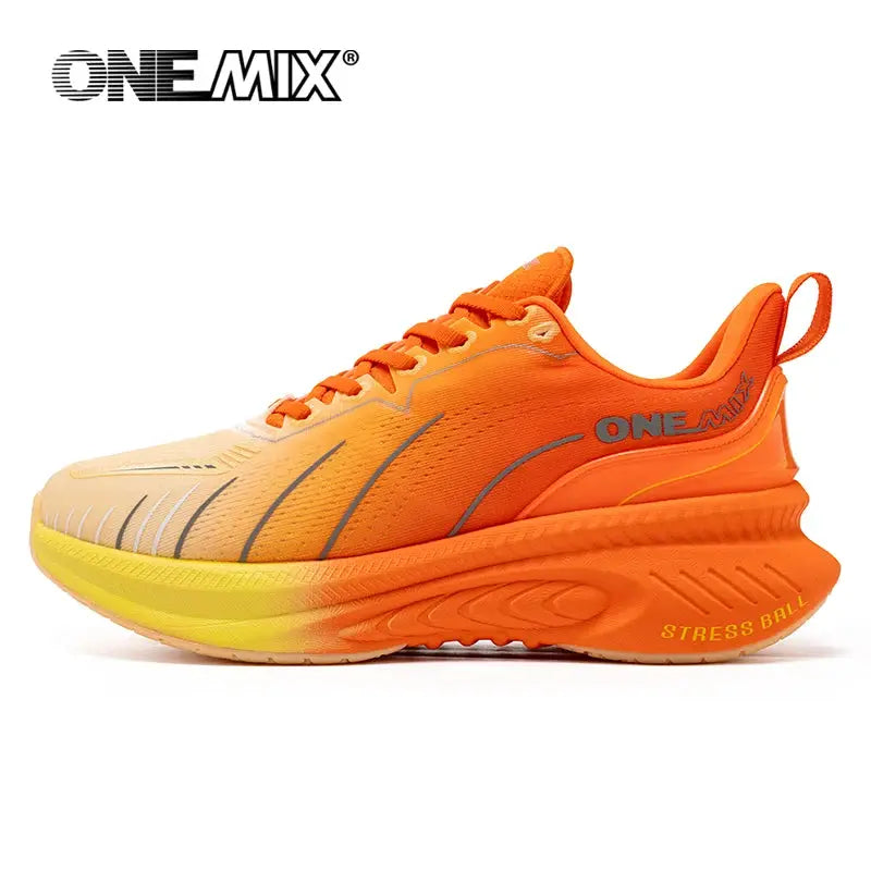 ONEMIX Cushioning Running Shoes For Men And Women Lace Up Heavy Runners Non Slip Outdoor Athletic Sneakers