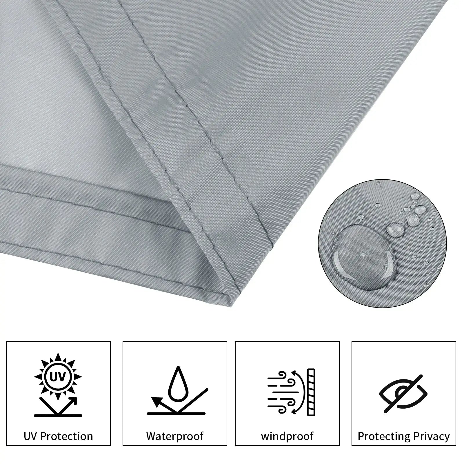 Simples Market gray waterproof sun shade cloth with grommets for outdoor patios and UV protection
