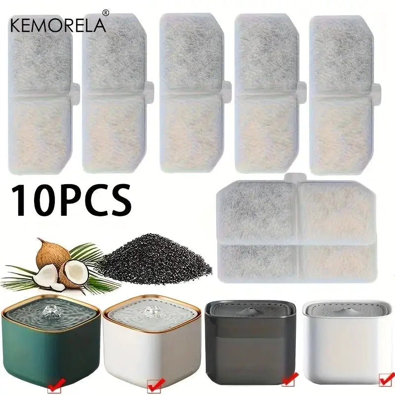 Activated Carbon Filters For Pet Water Fountains 10 Or 16 113 By 43 Mm Resin Core Compatible With Cat And Dog Dispensers