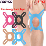 Kinesiology knee tape set, 5 pre-cut pieces, by Simples Market, multi-color elastic sports tape
