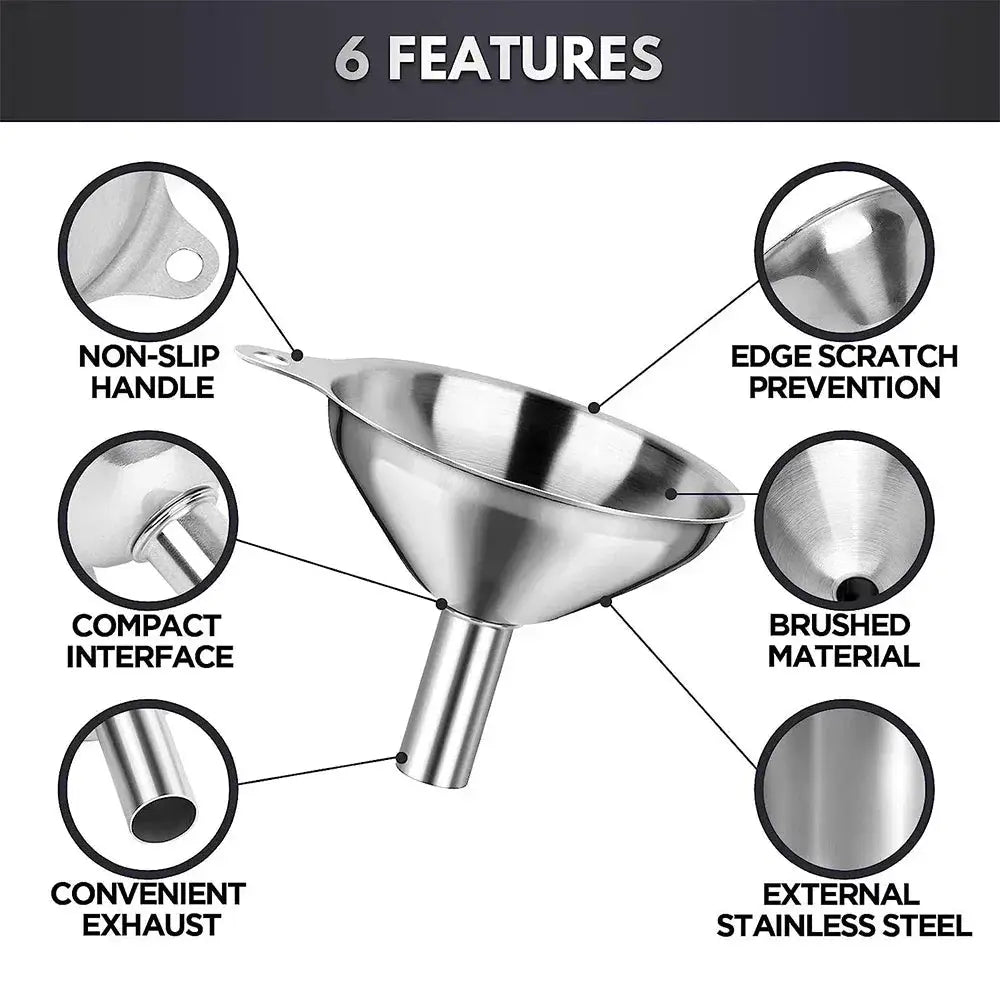3 Pcs Stainless Steel Kitchen Funnels Set Food Grade 304 Stainless Steel For Filling Bottles Essential Oils Spices