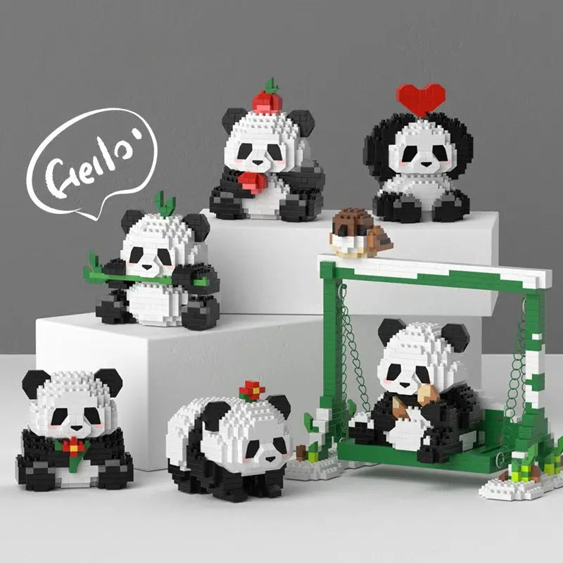Cute Panda Building Blocks DIY Educational Toy For Ages 14 And Up Ideal Christmas Halloween Thanksgiving Gift