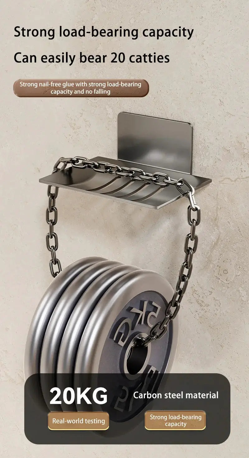 Soap box, black carbon steel, wall-mounted bathroom soap holder with non-perforated tray by Simples Market