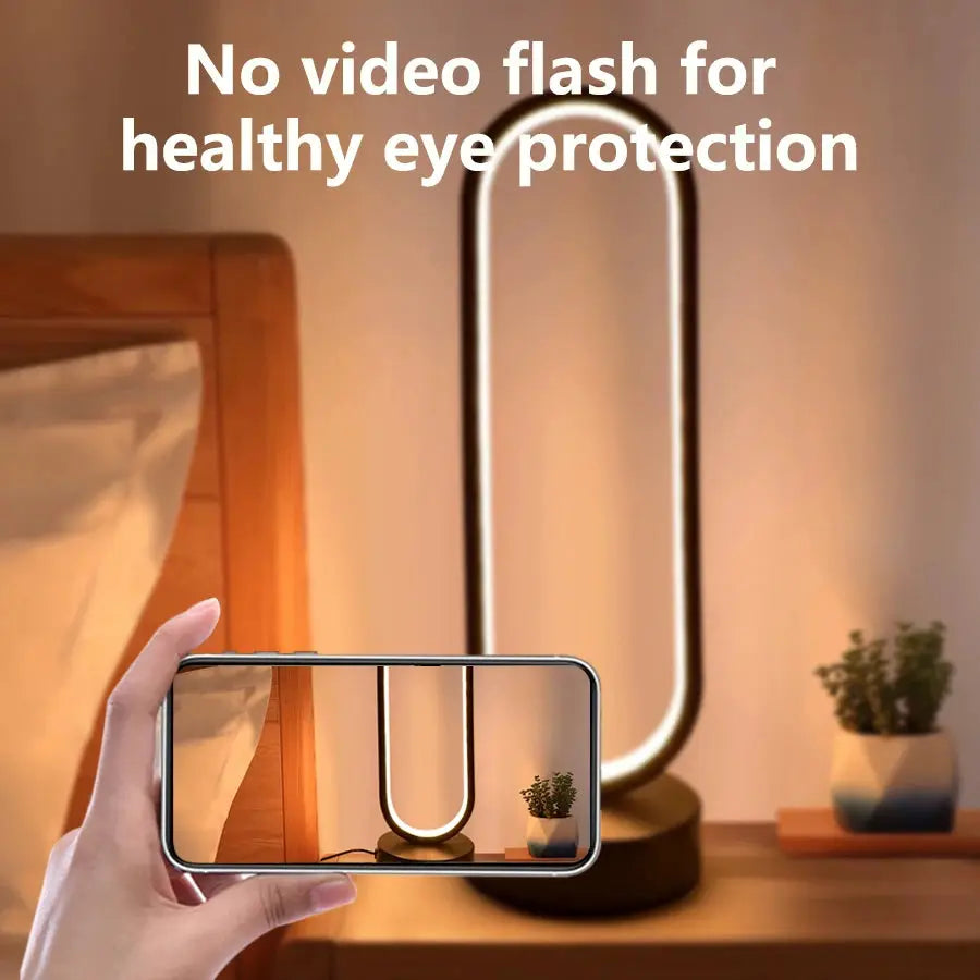 Bedroom Ring Night Lamp with three-color dimmable LED for bedside ambient lighting