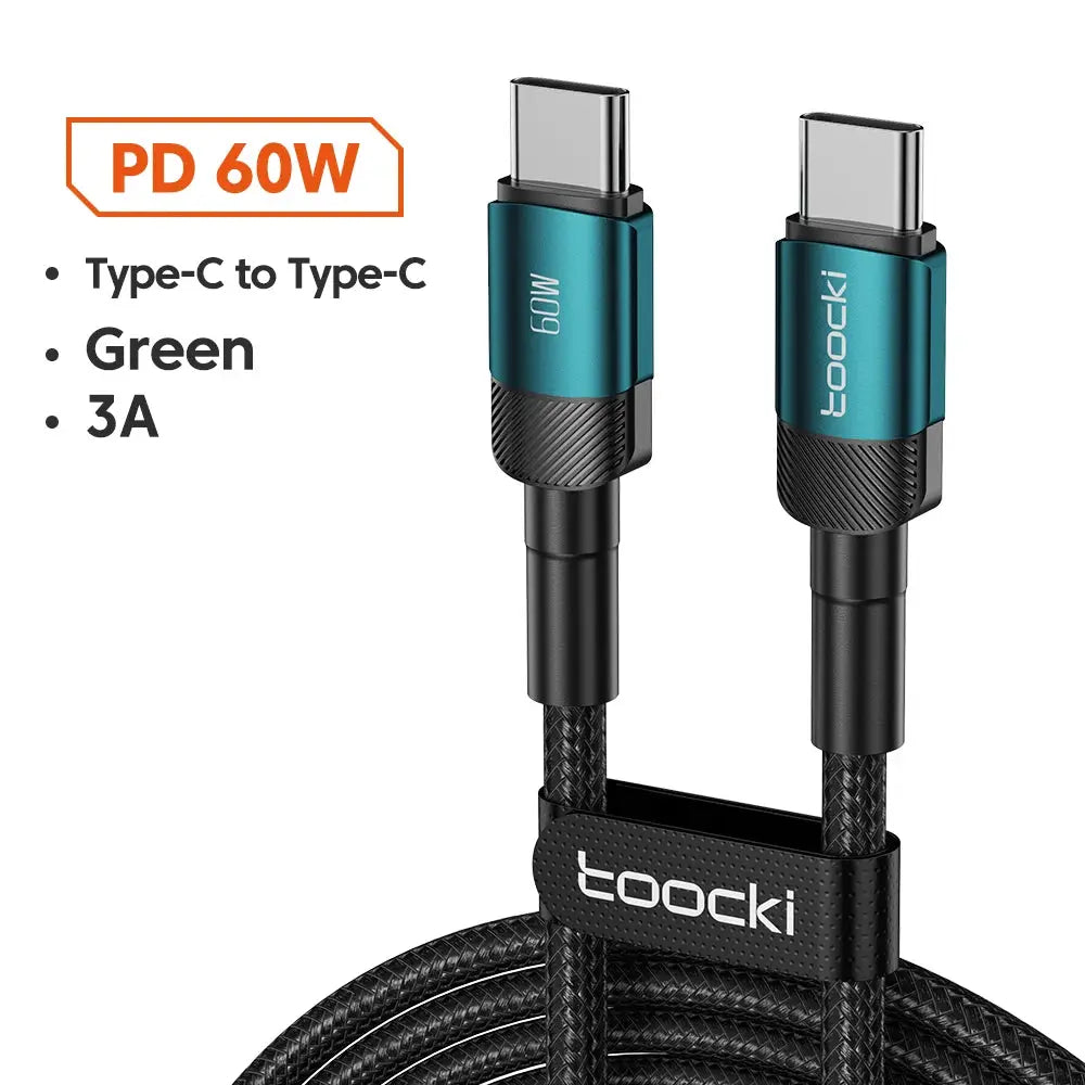 Toocki 100W USB C To USB C Cable PD 3.0 Quick Charge 4.0 Fast Charging And High Speed Data Transfer