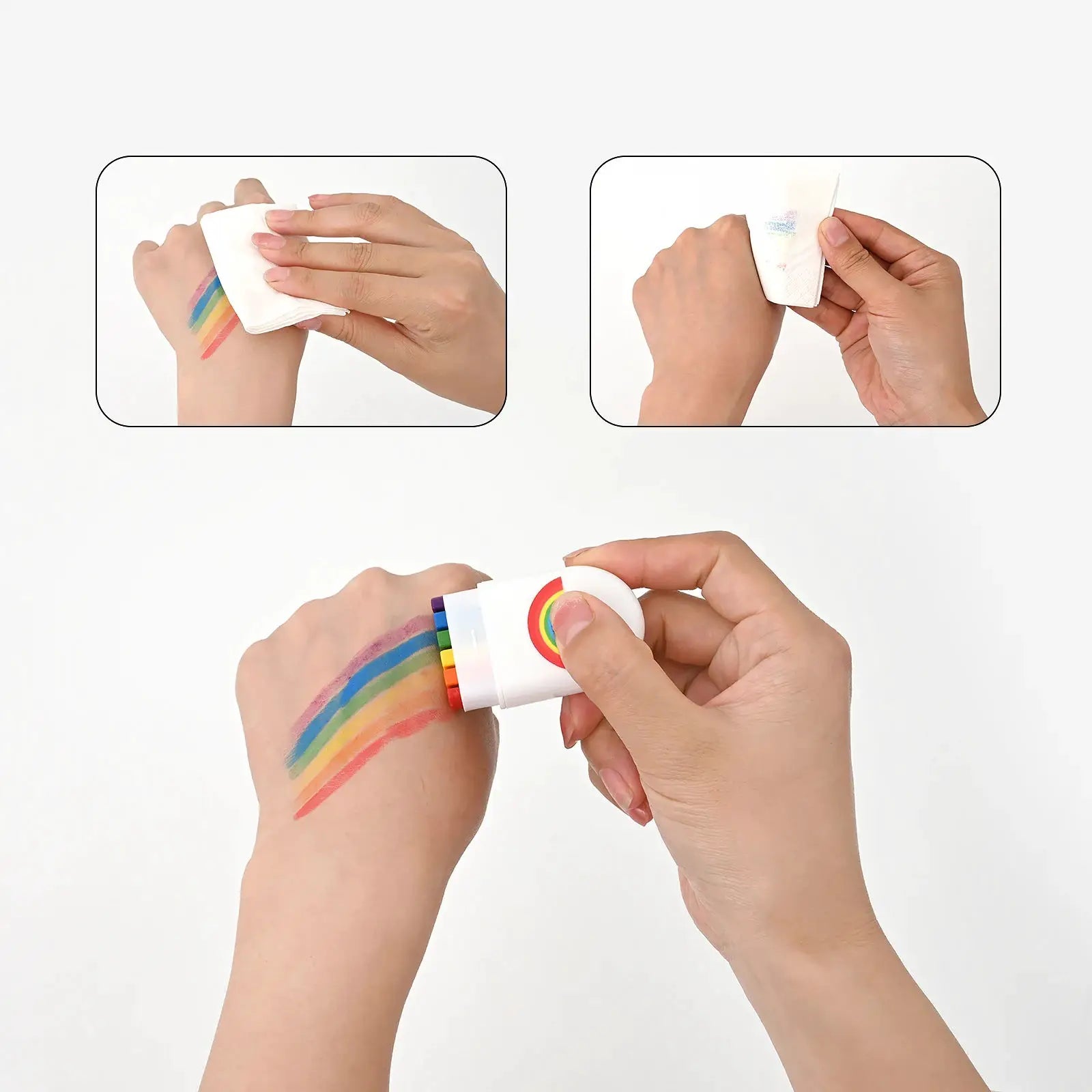 2 Pcs Rainbow Crayon Paint Color Set Oil Pastel Accessories For Birthday Party Christmas Halloween Gift