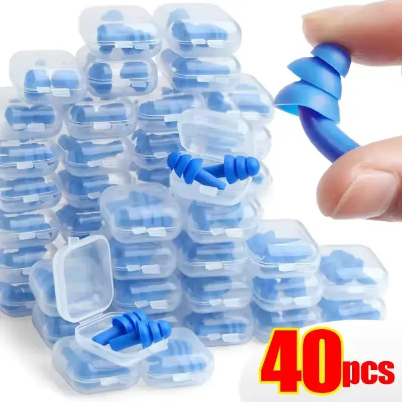 Reusable Silicone Ear Plugs For Sleeping And Swimming, Noise Cancelling, Waterproof With Box, 1 Pair