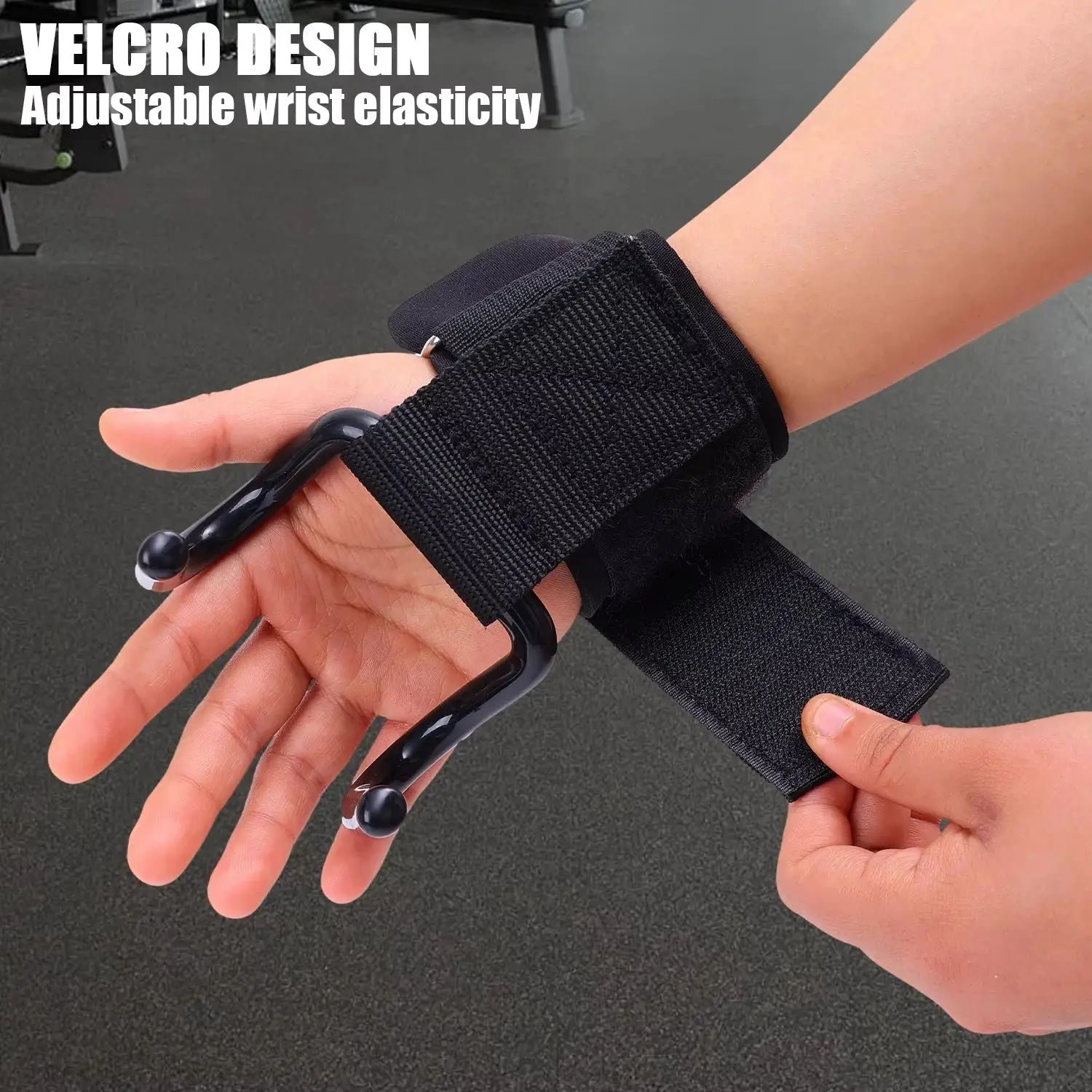 Weight Lifting Hooks Heavy Duty Pull Up Straps Adjustable Powerlifting Grips For Gym Workout
