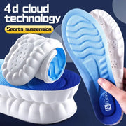 4D Cloud Technology Insoles For Shoes PU Memory Foam Breathable Cushioned Shock Absorption Arch Support For Running