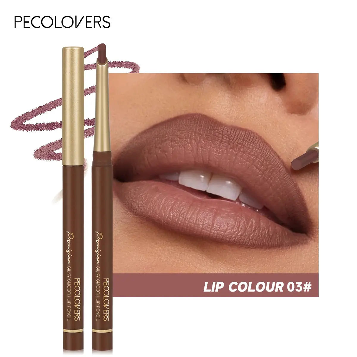 LuxLiner Matte Lip Liner Pencil Six Nude And Brown Shades Bevel Design For Precise Contour And Long Lasting Color