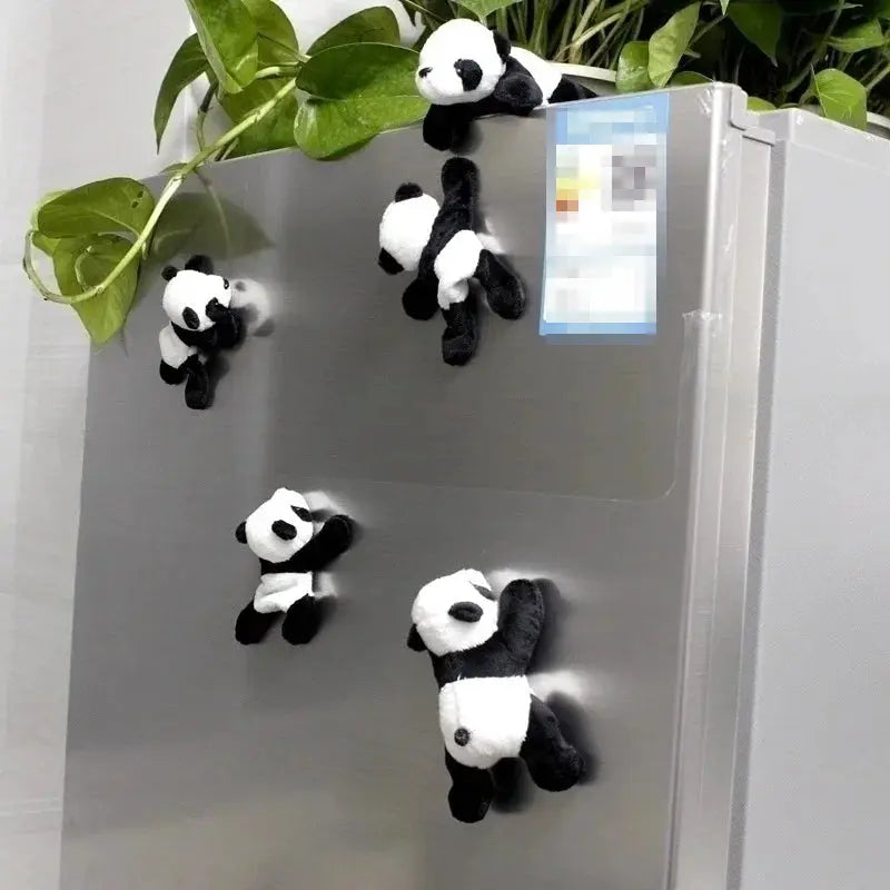 Cute Plush Panda Magnet For Whiteboards And Refrigerators Oval Fabric Decor Perfect Gift And Organizer