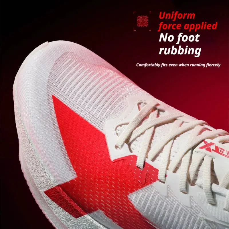 XTEP 2000km PRO men's running sneakers in white and red with cushioned stability
