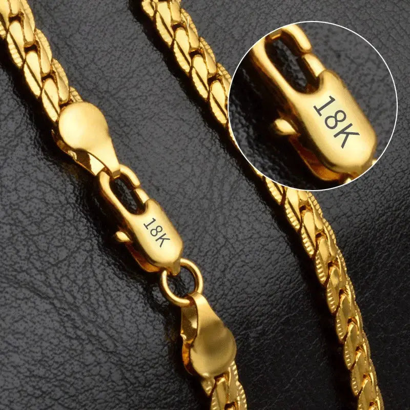 6mm Gold Or Silver Color Sideways Necklace For Men And Women 8 18 20 24 Inch Chain