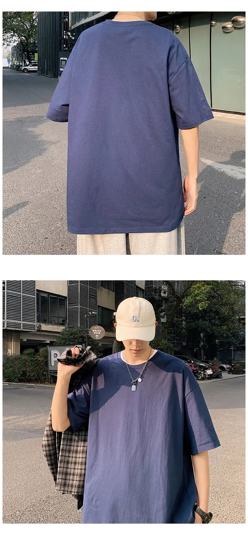 Oversized Summer Short Sleeve Men's T Shirt New Fashion Solid Loose O-Neck T Shirts Mens Cotton Hip Hop Streetwear Top Tees 5XL