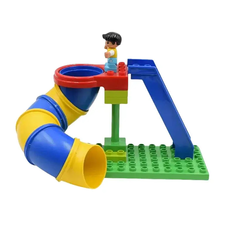 Big Building Blocks Duplo Compatible Large Brick Ferris Wheel Seesaw Slide Swing Educational Toy For Kids