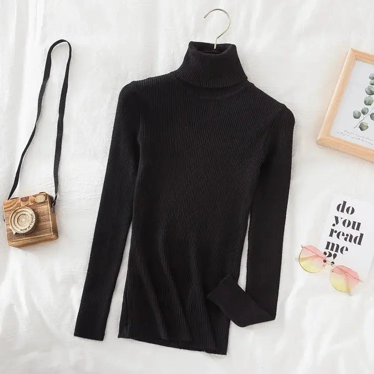EverSoft Women Turtleneck Knitted Sweater Soft Cashmere Blend For Cozy Warmth In Autumn And Winter