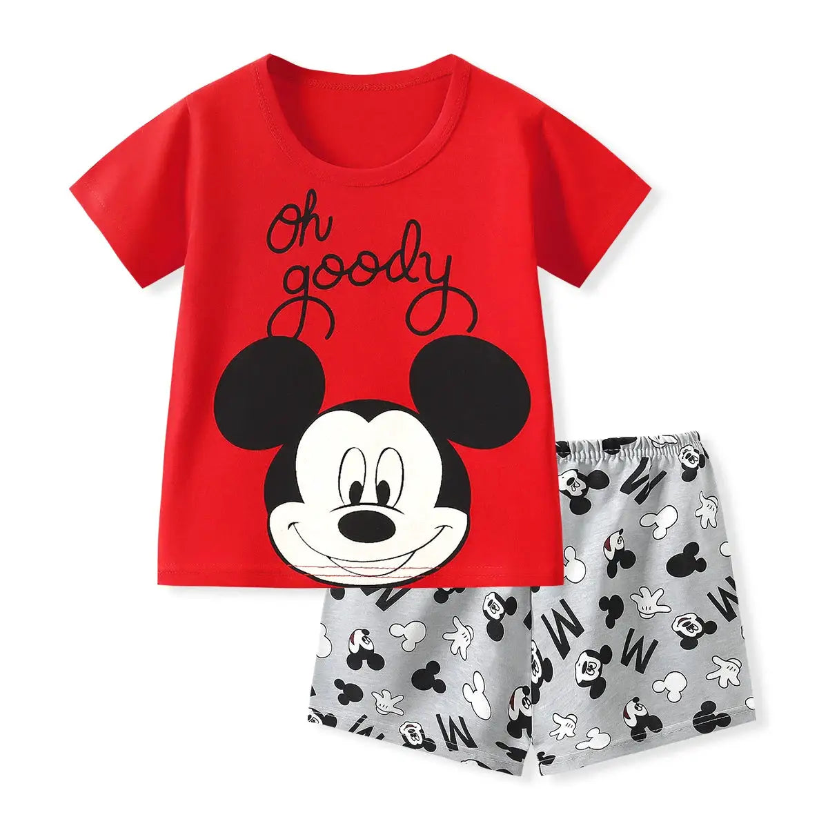 Unisex Baby Toddlers 2 Piece T Shirt And Shorts Set Summer Casual Cartoon Pattern Breathable Cotton