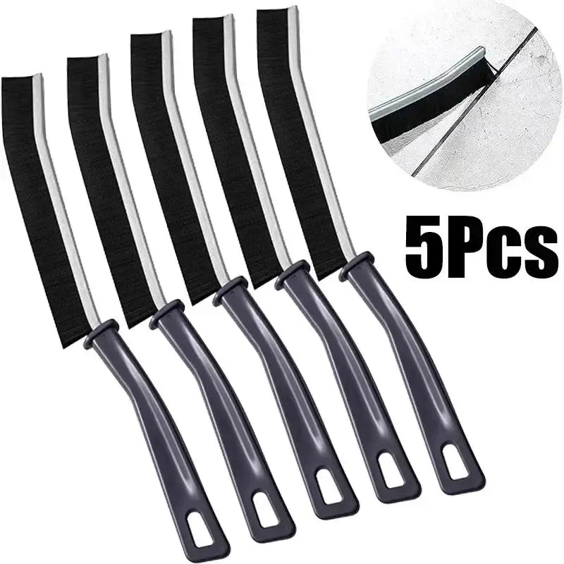 Simples Market 5Pcs grout cleaning brushes for joints with black hard bristles and gray handles