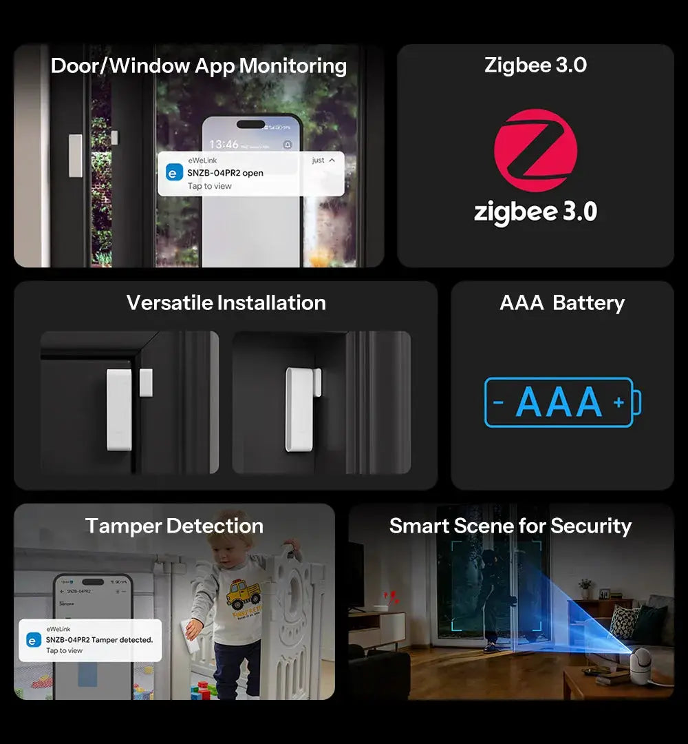 SONOFF SNZB-04PR2 SenseGuard Zigbee door/window sensor by Simples Market with tamper alerts