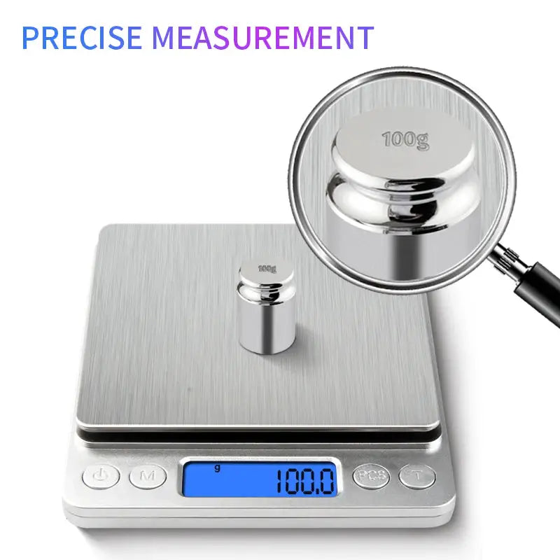 EverWeigh PrecisionGem Mini Digital Scale 3kg 0.1g For Jewelry Kitchen Baking Blue Backlit LCD