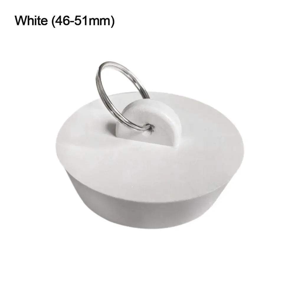 Simples Market white rubber sink plug with metal ring, leakage-proof drainage stopper
