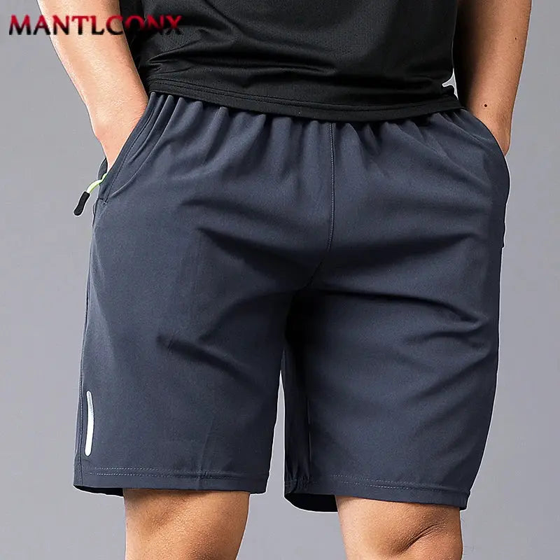 Men's navy quick-dry athletic shorts, 3XL, lightweight breathable fabric, MANTLCONX watermark