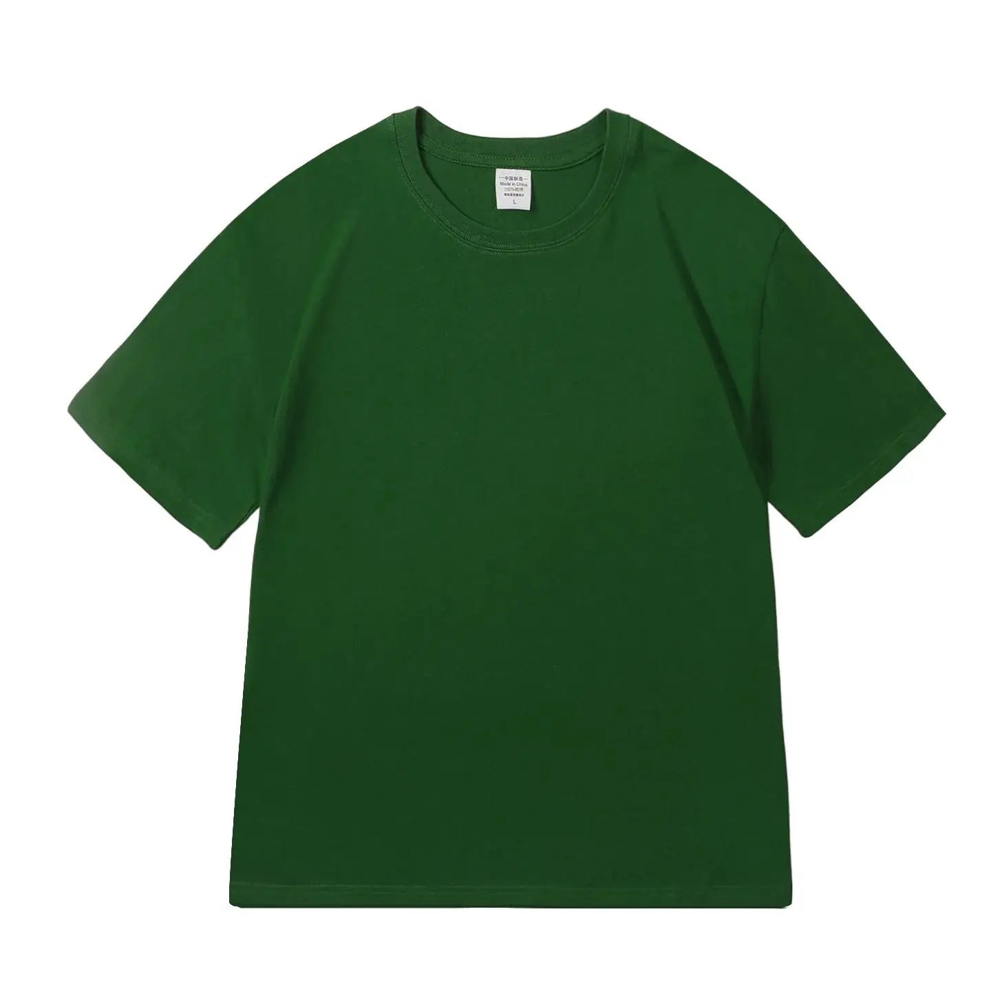 One Hundred Percent Cotton Unisex Short Sleeve T Shirt Loose Fit Crew Neck Solid Color Top For Men And Women