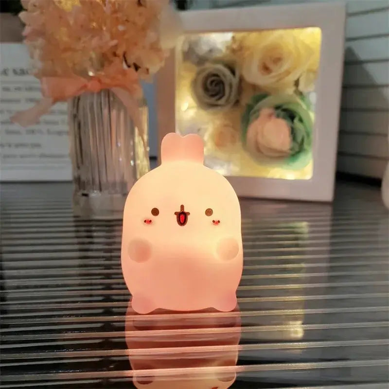 Rabbit Night Light Battery Powered LED Table Lamp For Bedroom No Plug Required Cozy Atmosphere