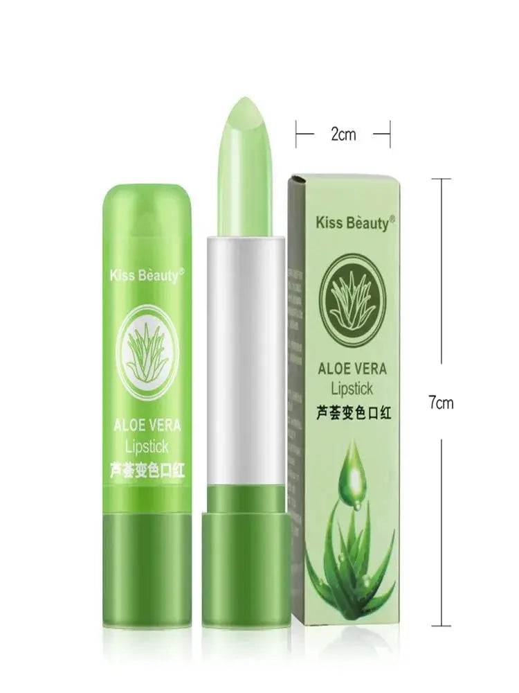 1Pc Aloe Color Changing Lipstick With Moisturizing Aloe Gel Warms On Application For Lip Color And Care