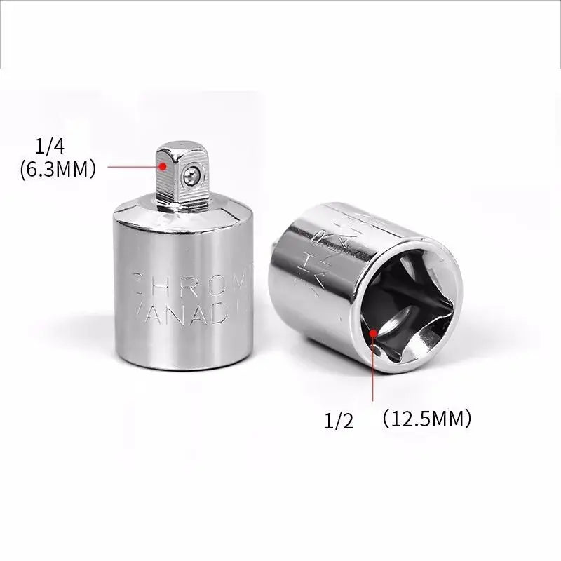 Chrome Vanadium Ratchet Wrench Adapter Sleeve For Quarter Inch Three Eighths Inch And Half Inch Drive Socket Converter