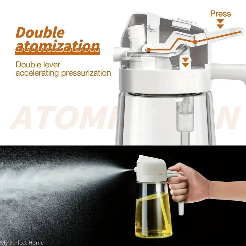 2 In 1 500ml Plastic Kitchen Oil Sprayer Bottle For Olive Oil Dispenser BBQ Baking Roasting